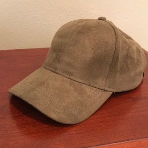 Suede Olive Green Ball Cap